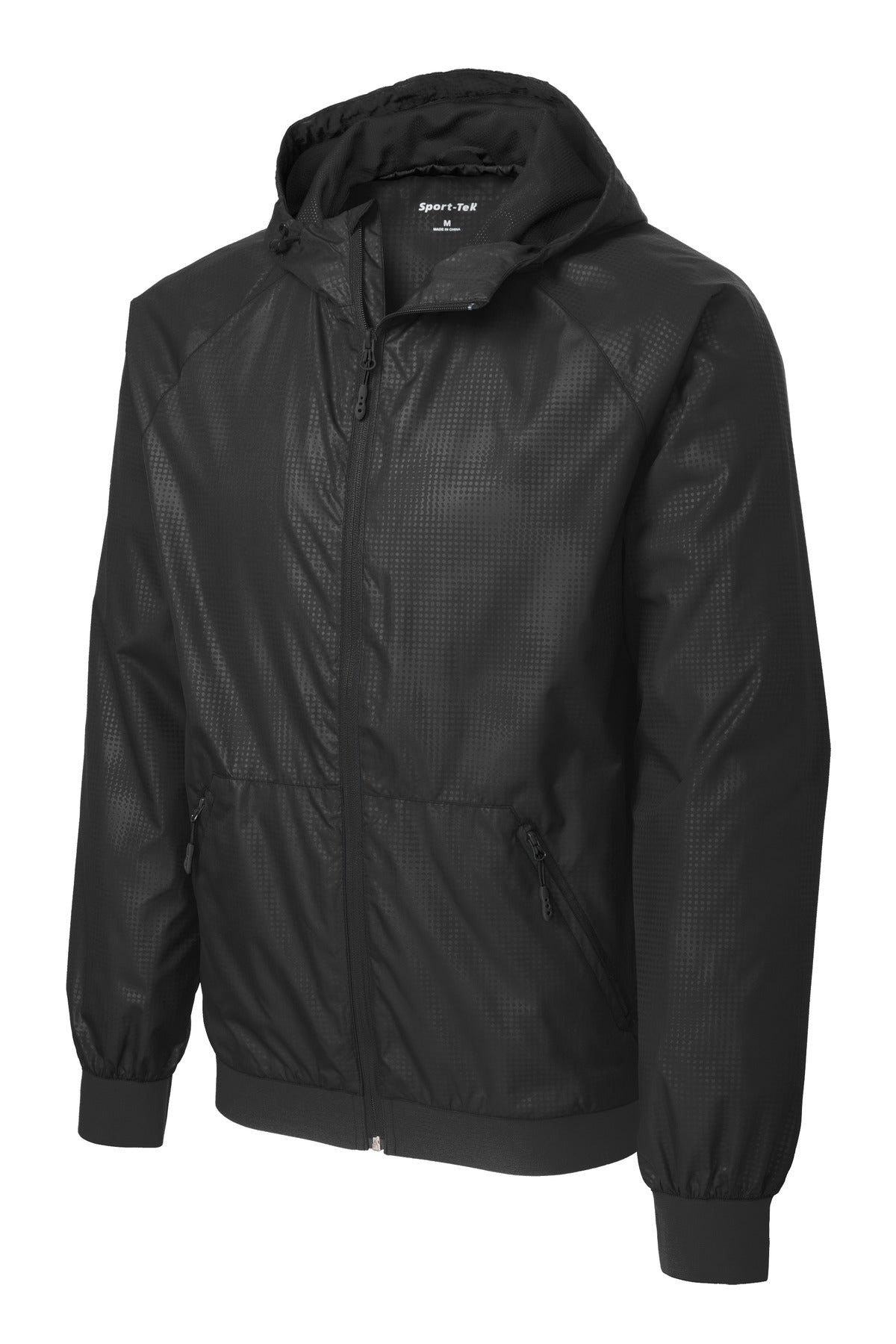 Sport-Tek® Embossed Hooded Wind Jacket