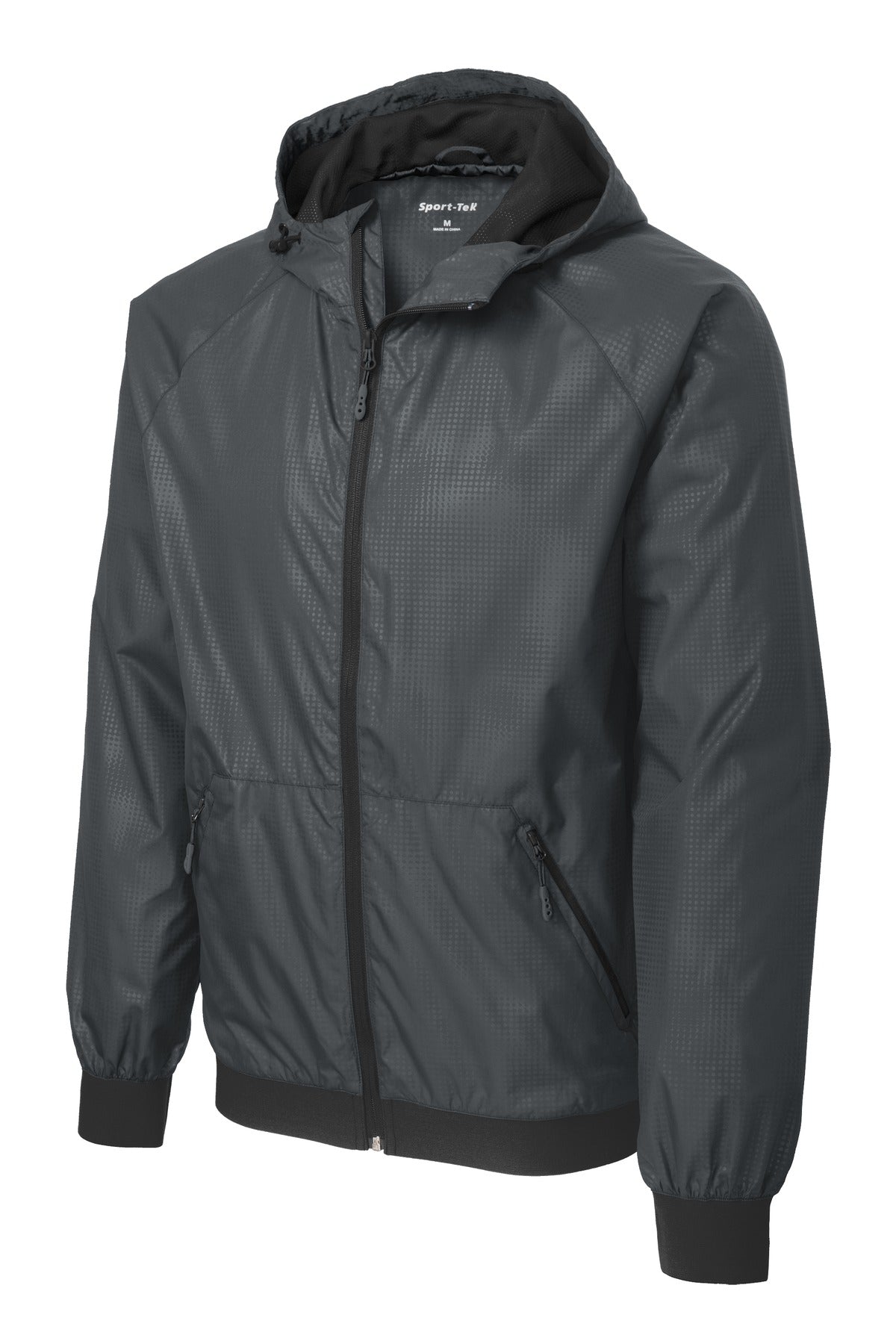 Sport-Tek® Embossed Hooded Wind Jacket
