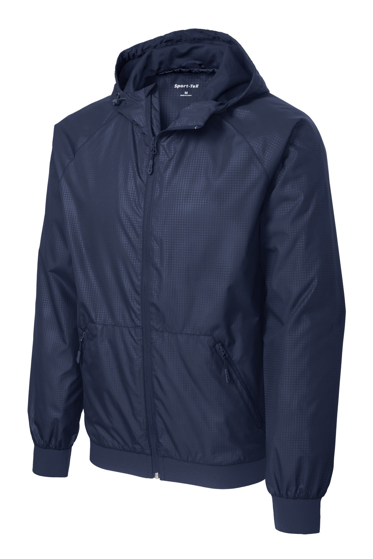 Sport-Tek® Embossed Hooded Wind Jacket
