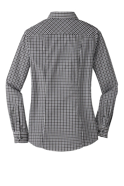 DISCONTINUED - Port Authority® Ladies Long Sleeve Gingham Easy Care Shirt