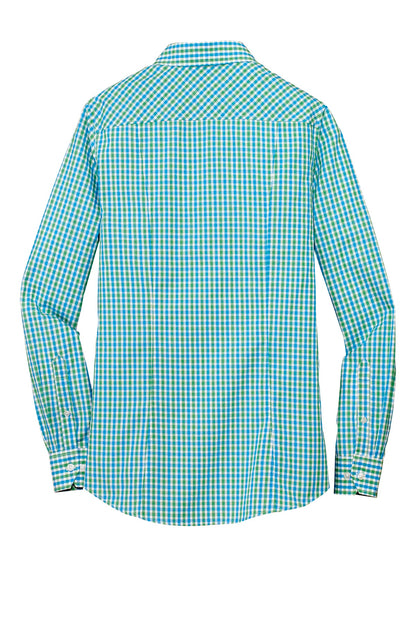 DISCONTINUED - Port Authority® Ladies Long Sleeve Gingham Easy Care Shirt