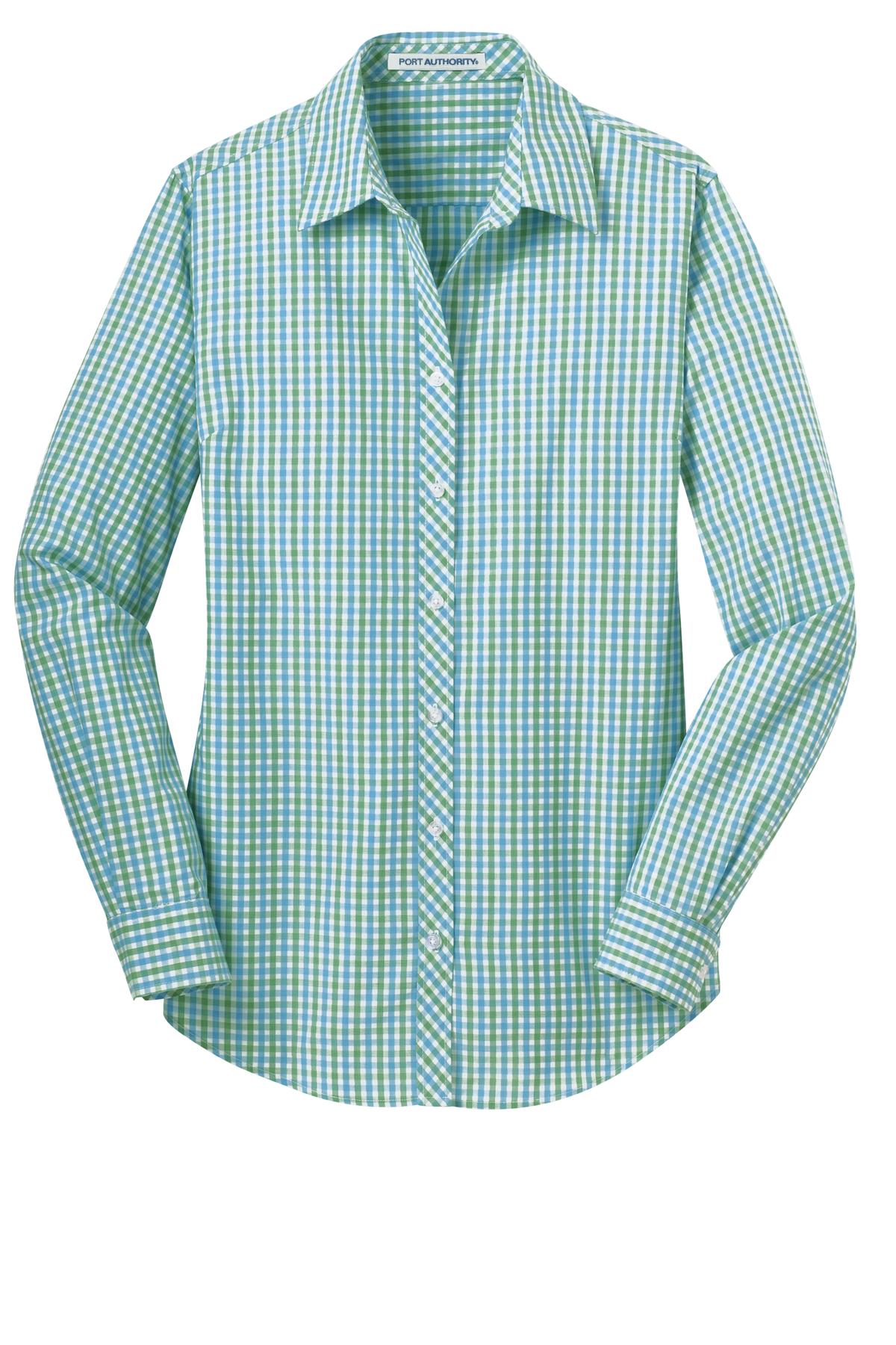 Port Authority® Ladies Long Sleeve Gingham Easy Care Shirt