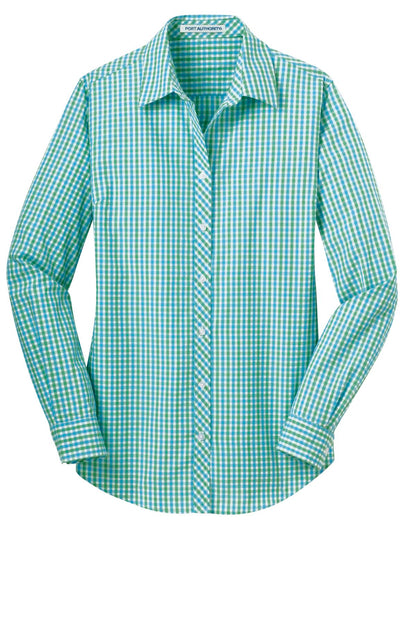 DISCONTINUED - Port Authority® Ladies Long Sleeve Gingham Easy Care Shirt