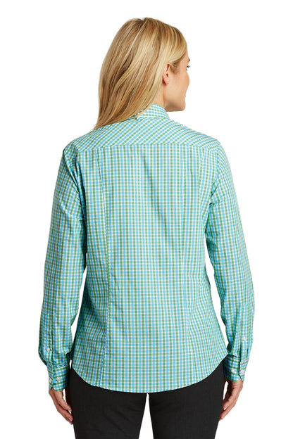 DISCONTINUED - Port Authority® Ladies Long Sleeve Gingham Easy Care Shirt