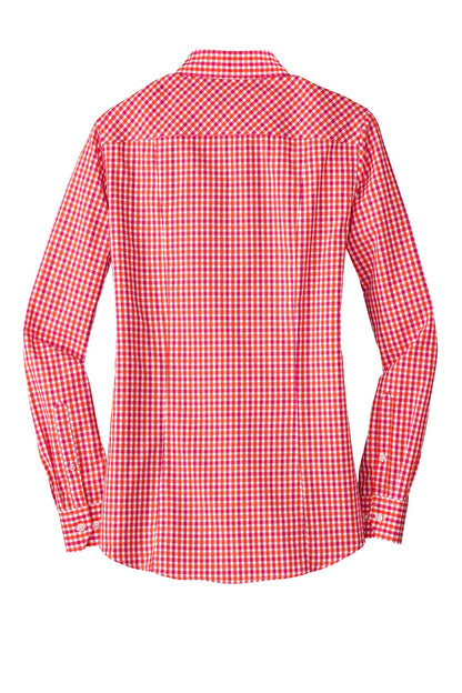 DISCONTINUED - Port Authority® Ladies Long Sleeve Gingham Easy Care Shirt
