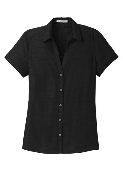 DISCONTINUED - Port Authority® Ladies Textured Camp Shirt