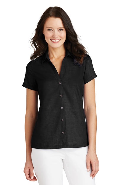 DISCONTINUED - Port Authority® Ladies Textured Camp Shirt