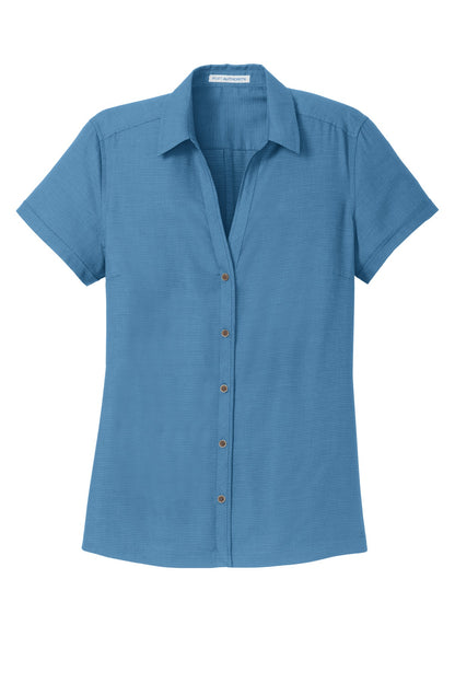DISCONTINUED - Port Authority® Ladies Textured Camp Shirt