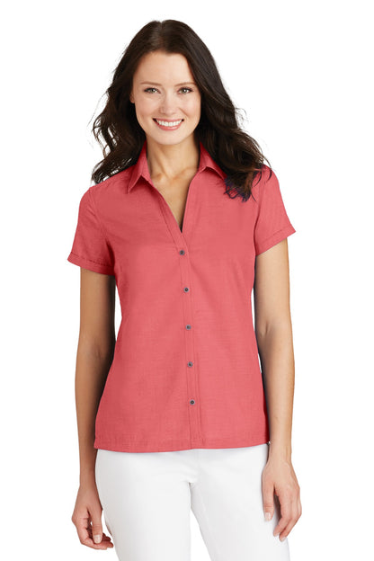 DISCONTINUED - Port Authority® Ladies Textured Camp Shirt
