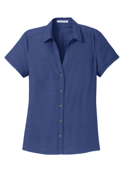 DISCONTINUED - Port Authority® Ladies Textured Camp Shirt