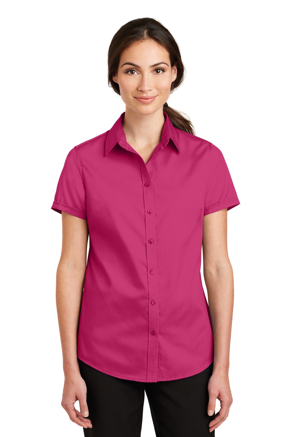 Port Authority® Women's Short Sleeve SuperPro Twill Shirt