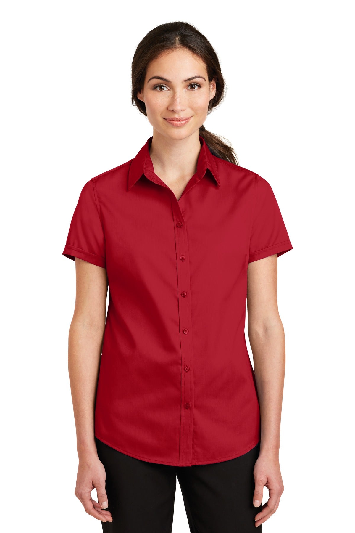Port Authority® Women's Short Sleeve SuperPro Twill Shirt
