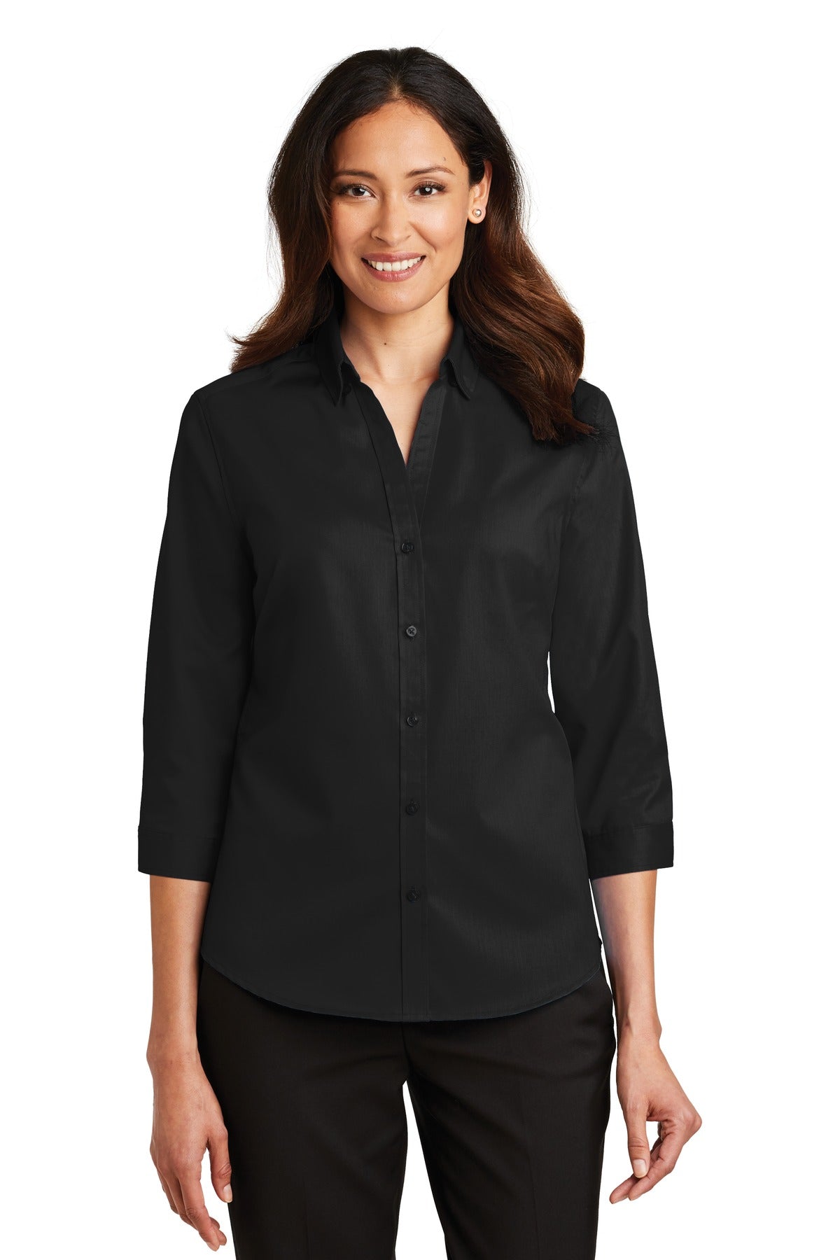 Port Authority® Women's 3/4-Sleeve SuperPro Twill Shirt