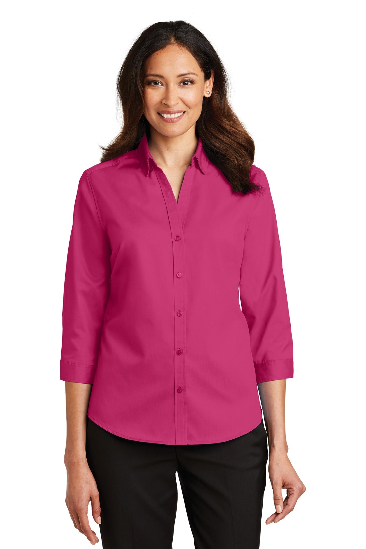 Port Authority® Women's 3/4-Sleeve SuperPro Twill Shirt