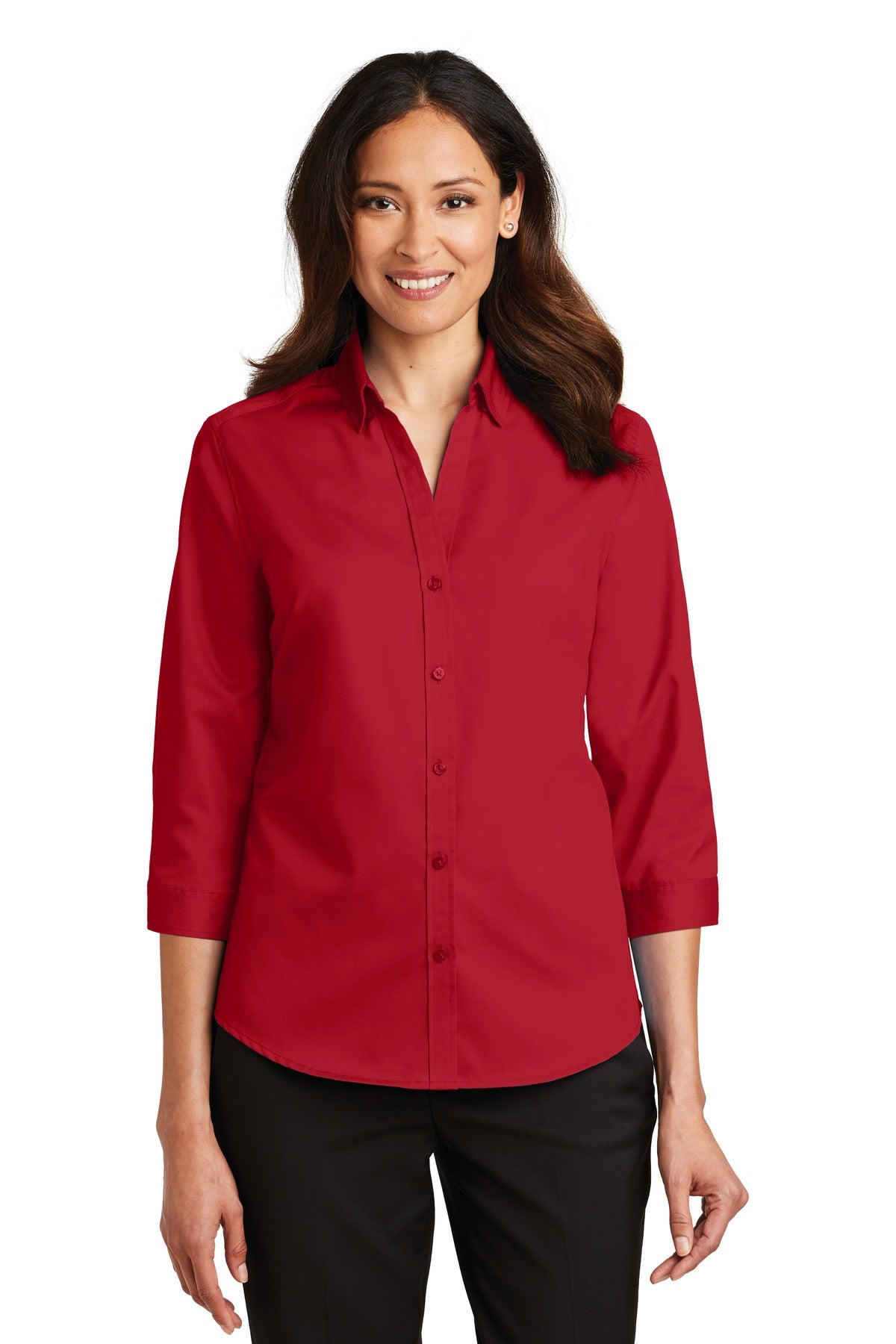 Port Authority® Women's 3/4-Sleeve SuperPro Twill Shirt