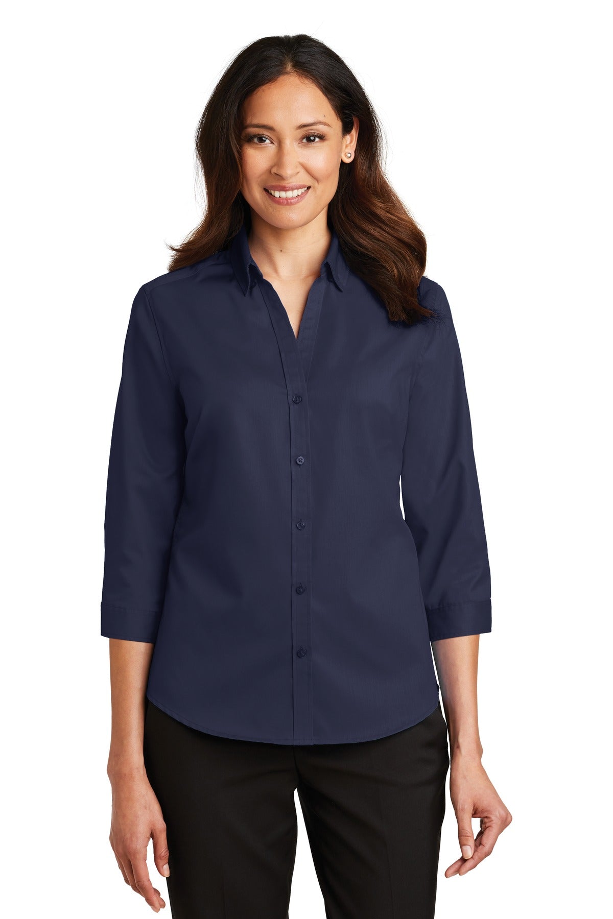 Port Authority® Women's 3/4-Sleeve SuperPro Twill Shirt