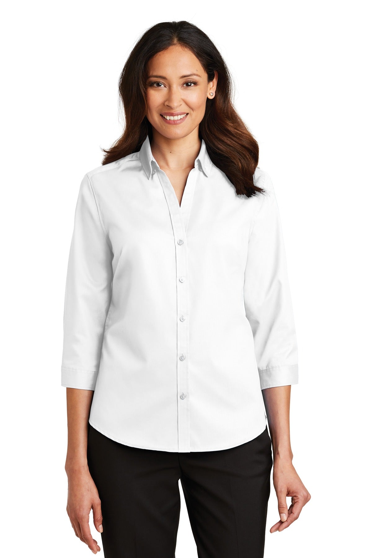 Port Authority® Women's 3/4-Sleeve SuperPro Twill Shirt