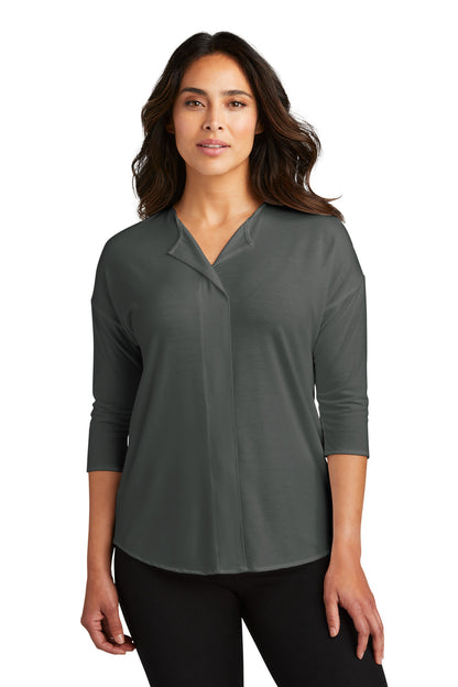 DISCONTINUED - Port Authority® Women's Concept 3/4-Sleeve Soft Split Neck Top - SKU LK5433