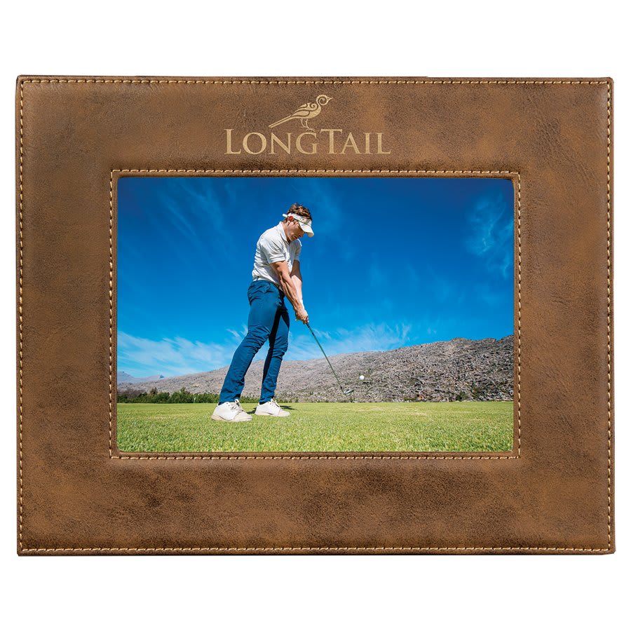 Custom Vegan Leather Photo Frame with Engraved Logo