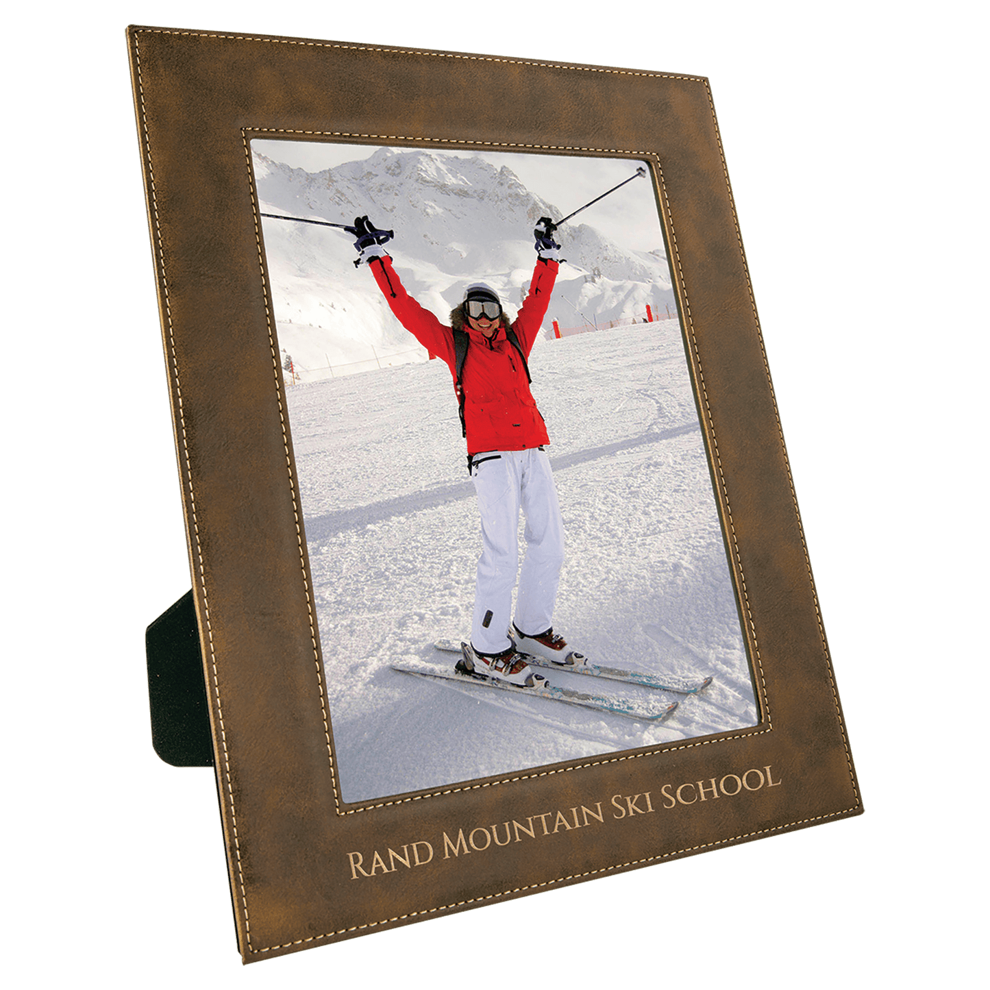 Custom Vegan Leather Photo Frame with Engraved Logo