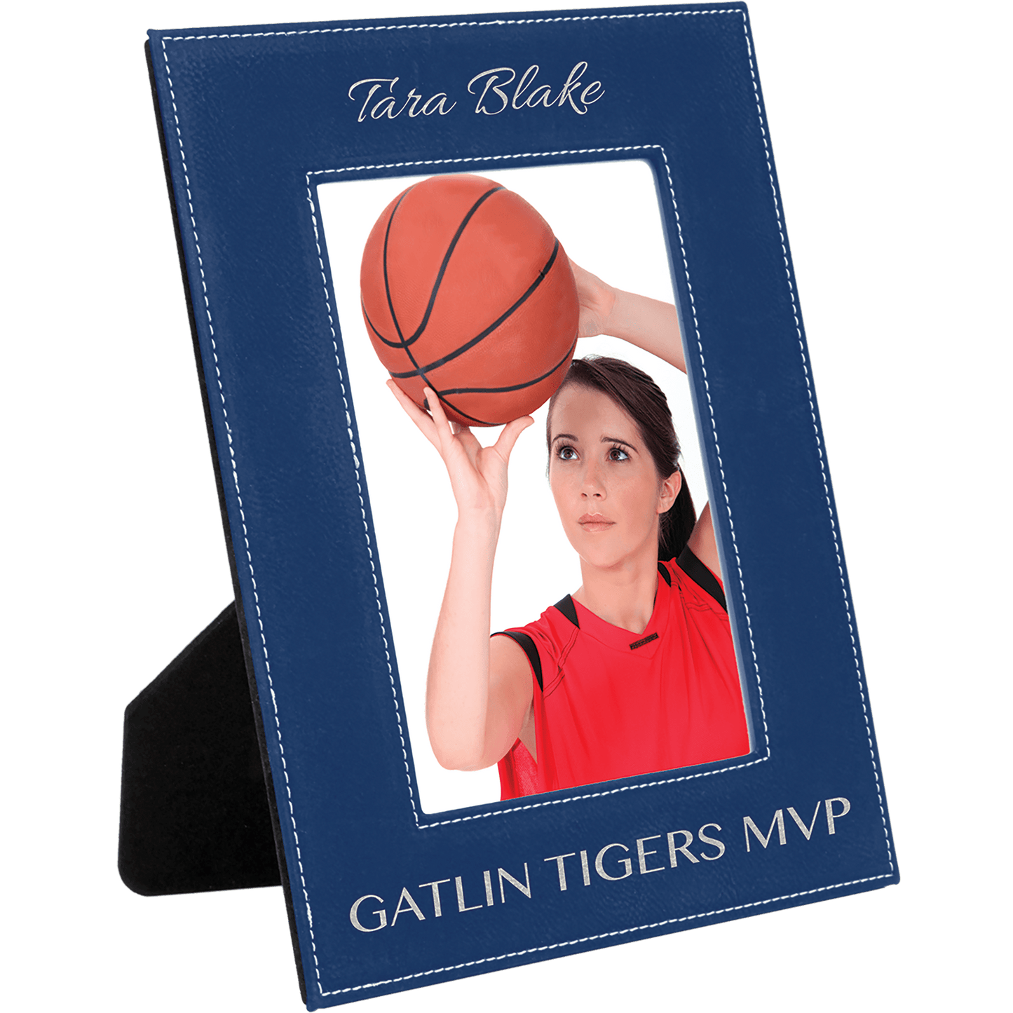 Custom Vegan Leather Photo Frame with Engraved Logo