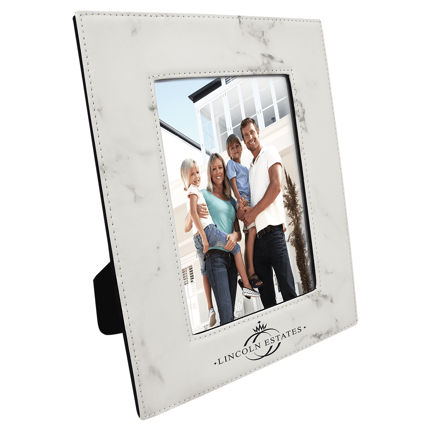 Custom Vegan Leather Photo Frame with Engraved Logo