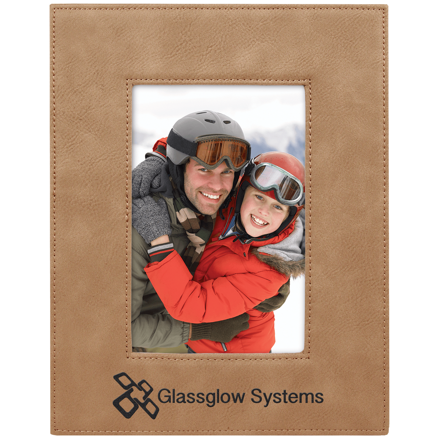 Custom Vegan Leather Photo Frame with Engraved Logo