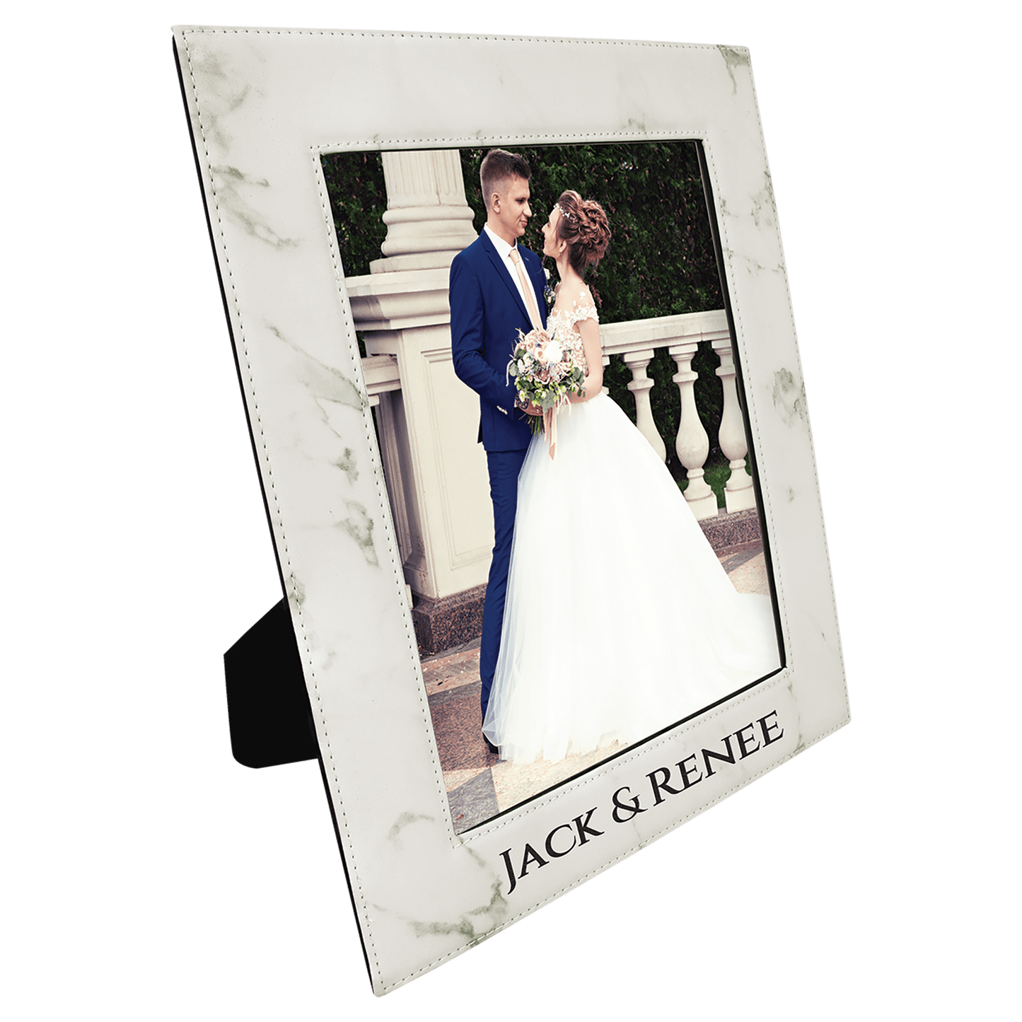Custom Vegan Leather Photo Frame with Engraved Logo
