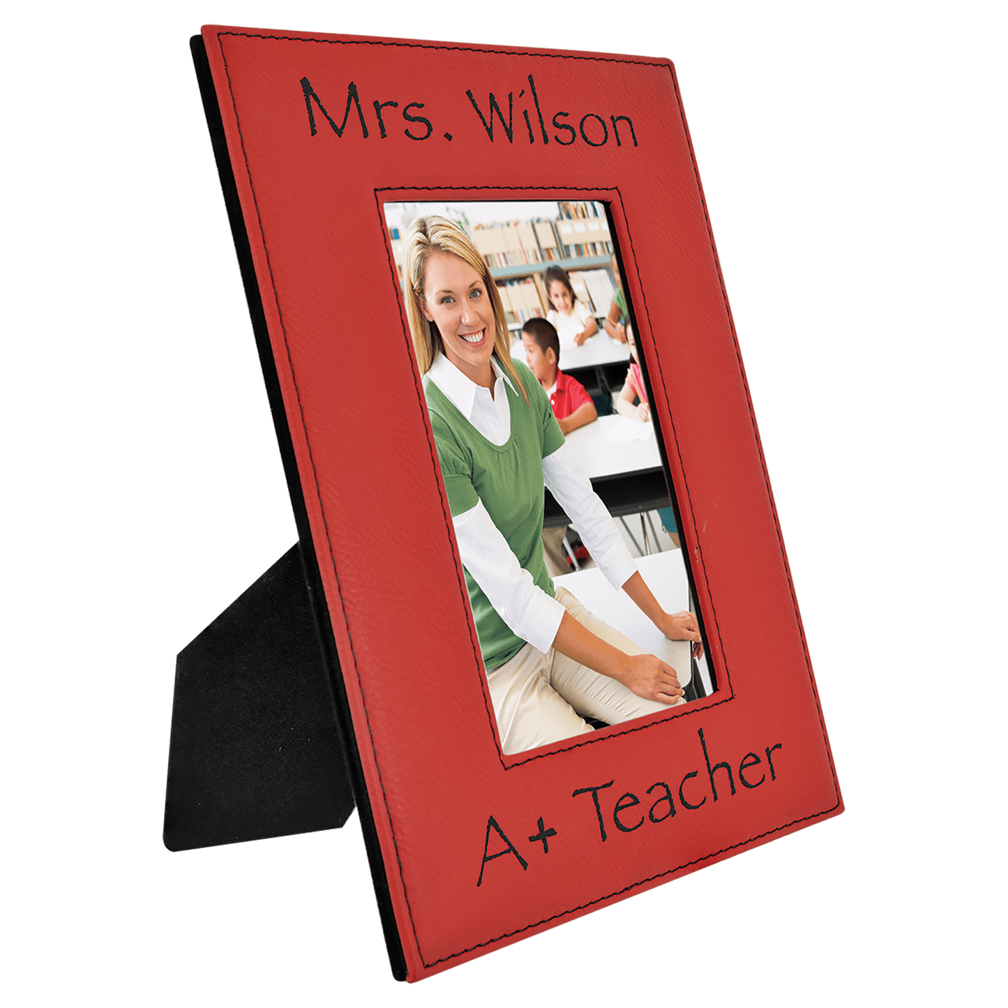 Custom Vegan Leather Photo Frame with Engraved Logo