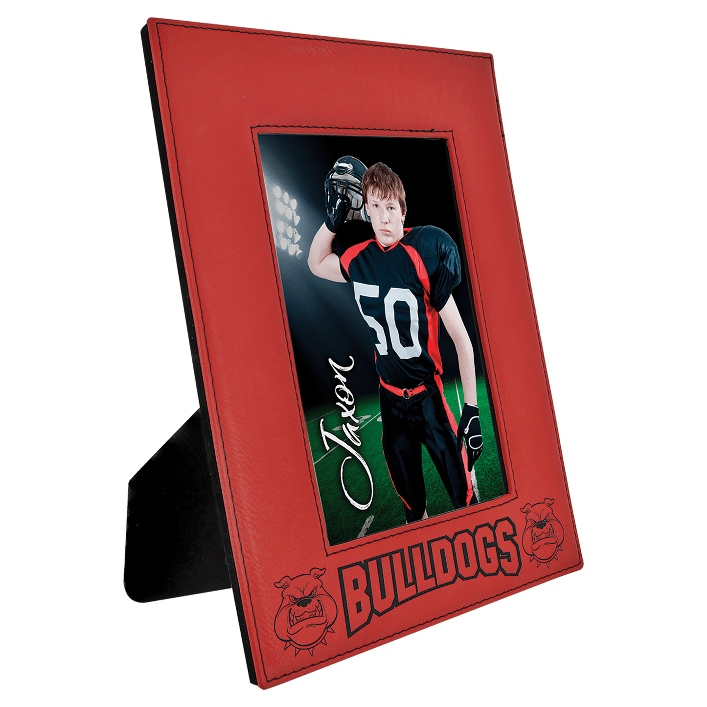 Custom Vegan Leather Photo Frame with Engraved Logo