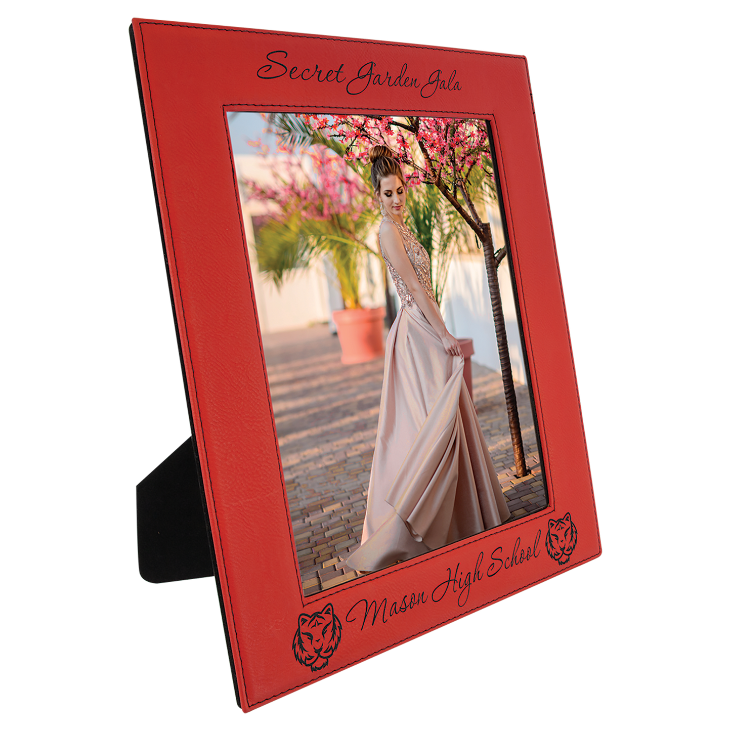 Custom Vegan Leather Photo Frame with Engraved Logo