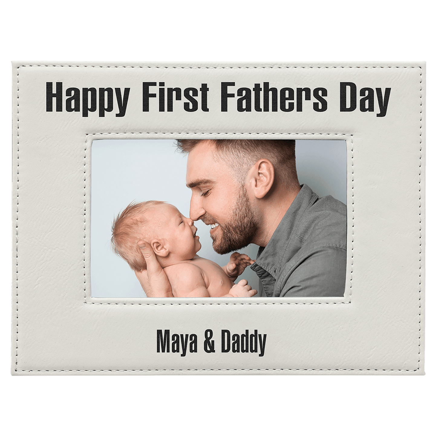 Custom Vegan Leather Photo Frame with Engraved Logo