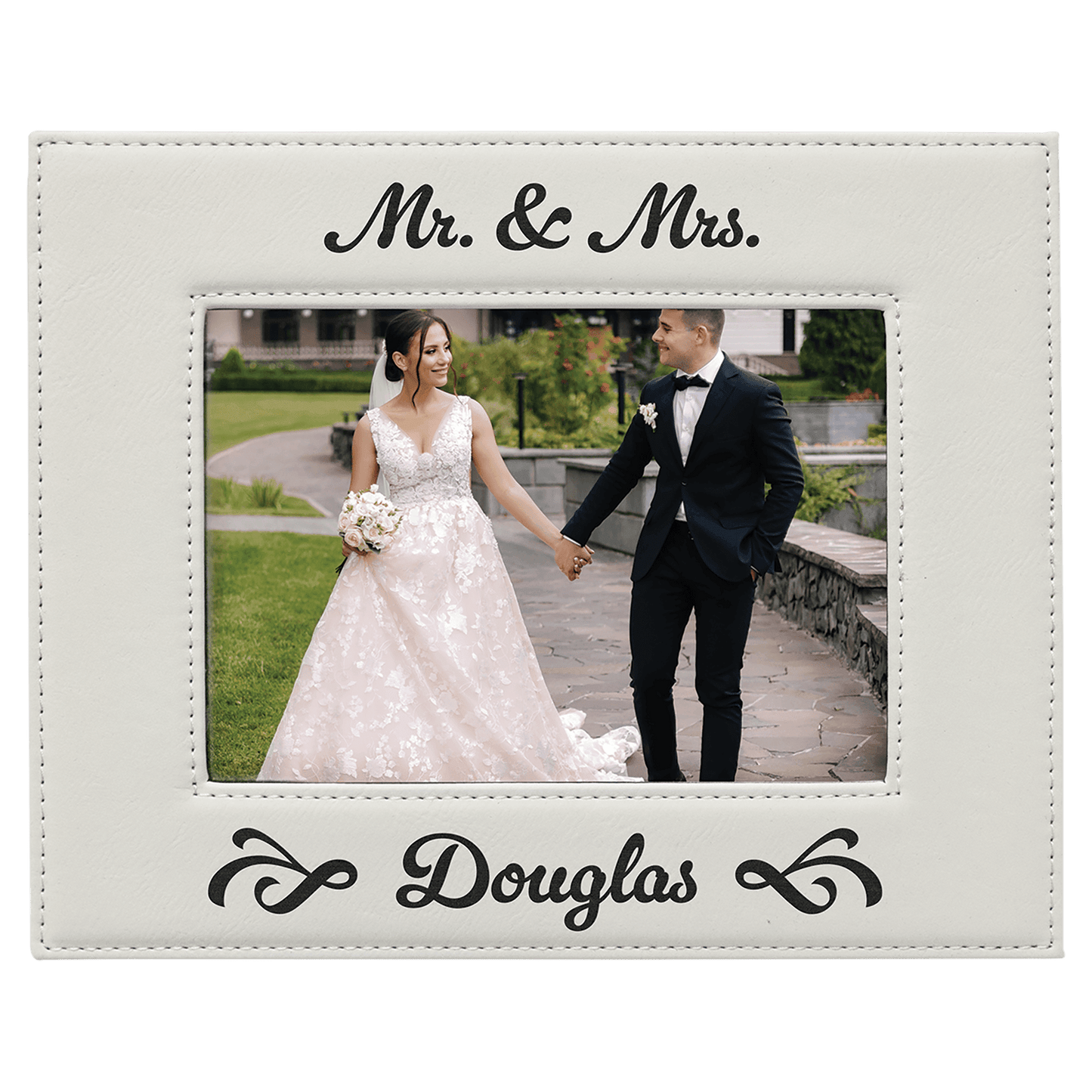 Custom Vegan Leather Photo Frame with Engraved Logo
