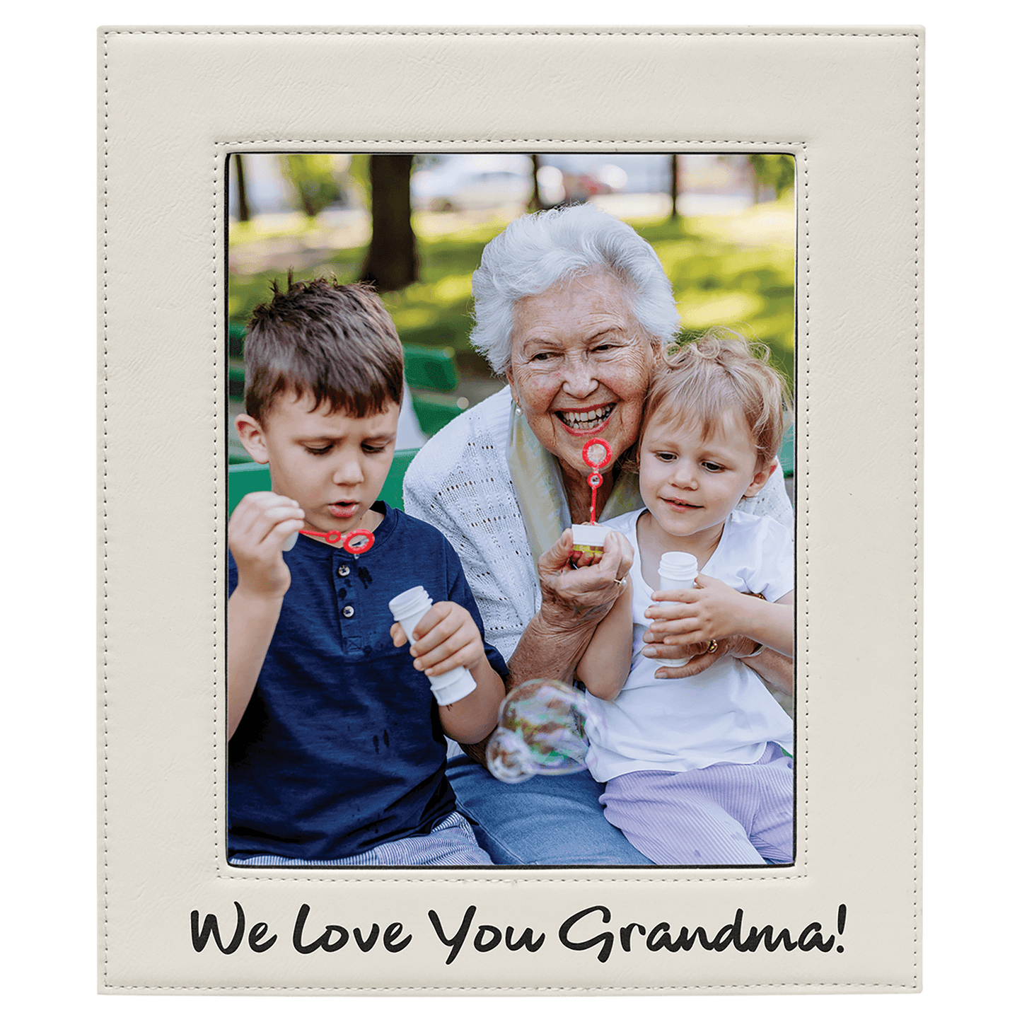 Custom Vegan Leather Photo Frame with Engraved Logo