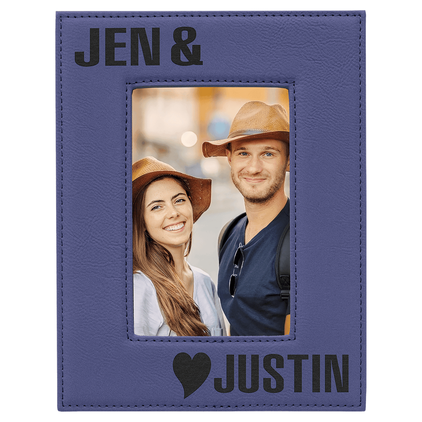 Custom Vegan Leather Photo Frame with Engraved Logo