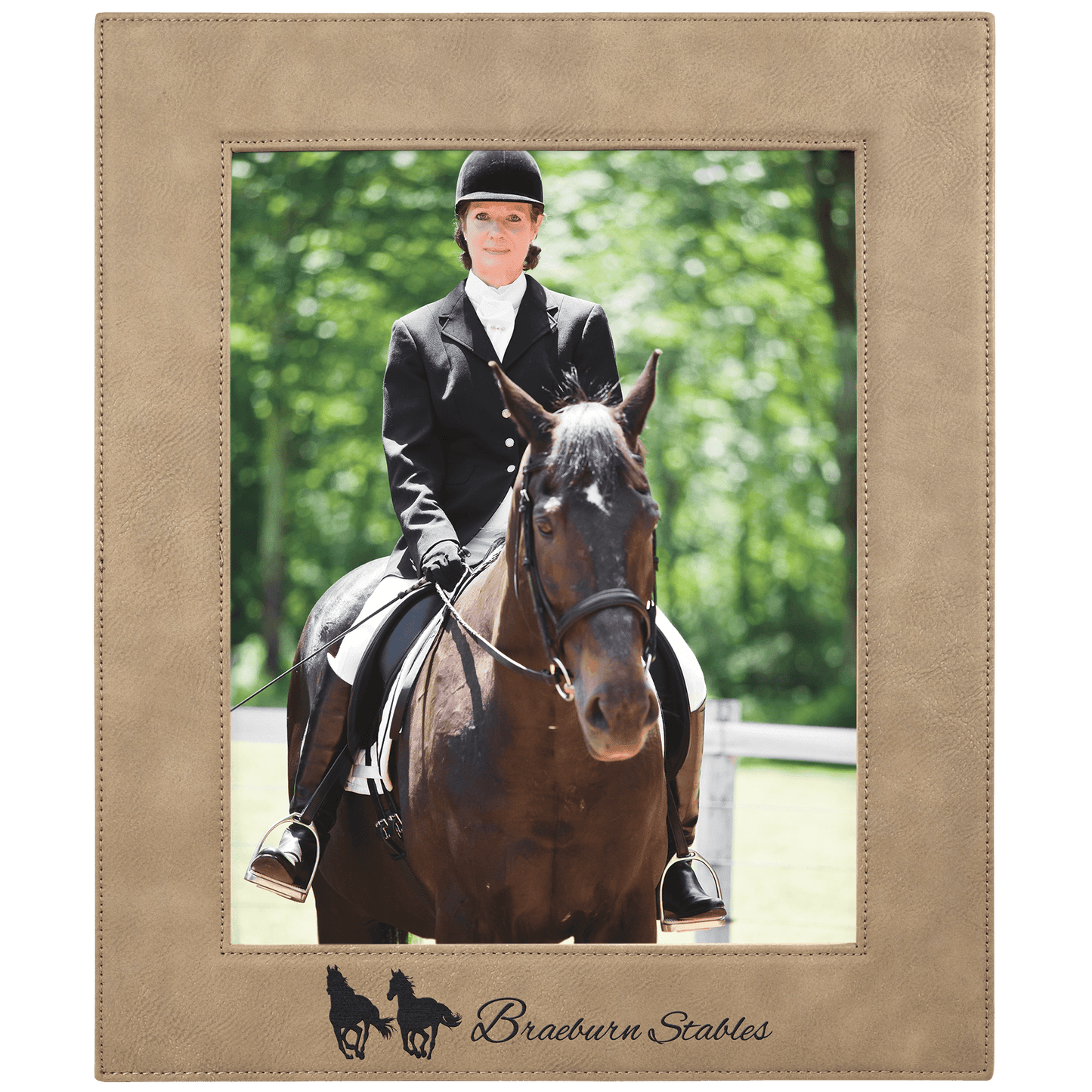Custom Vegan Leather Photo Frame with Engraved Logo