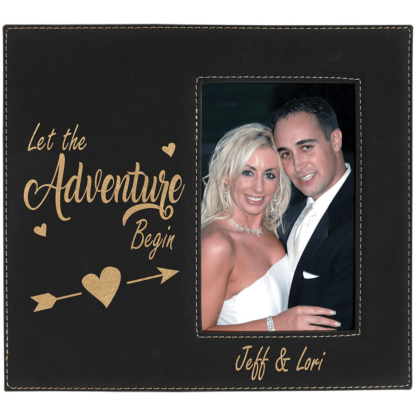 Custom Vegan Leather Photo Frame with Engraved Logo