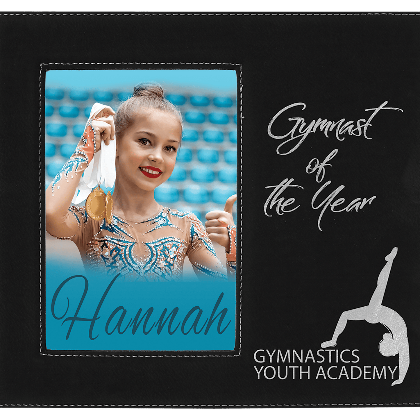 Custom Vegan Leather Photo Frame with Engraved Logo