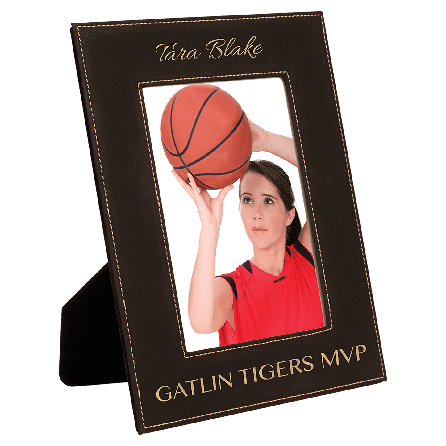 Custom Vegan Leather Photo Frame with Engraved Logo