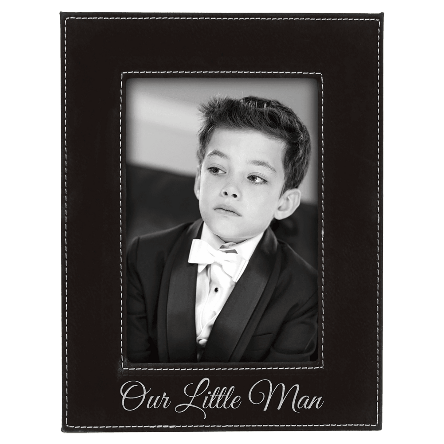 Custom Vegan Leather Photo Frame with Engraved Logo