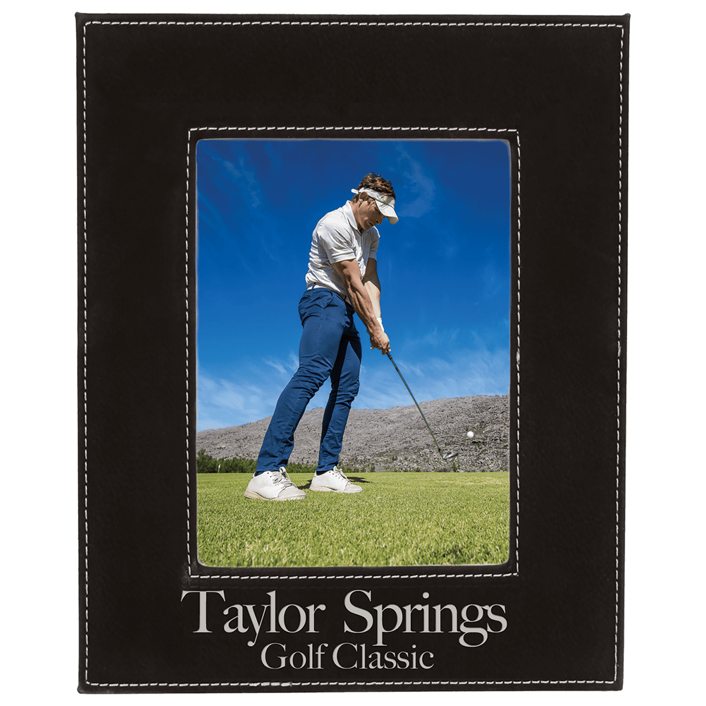 Custom Vegan Leather Photo Frame with Engraved Logo