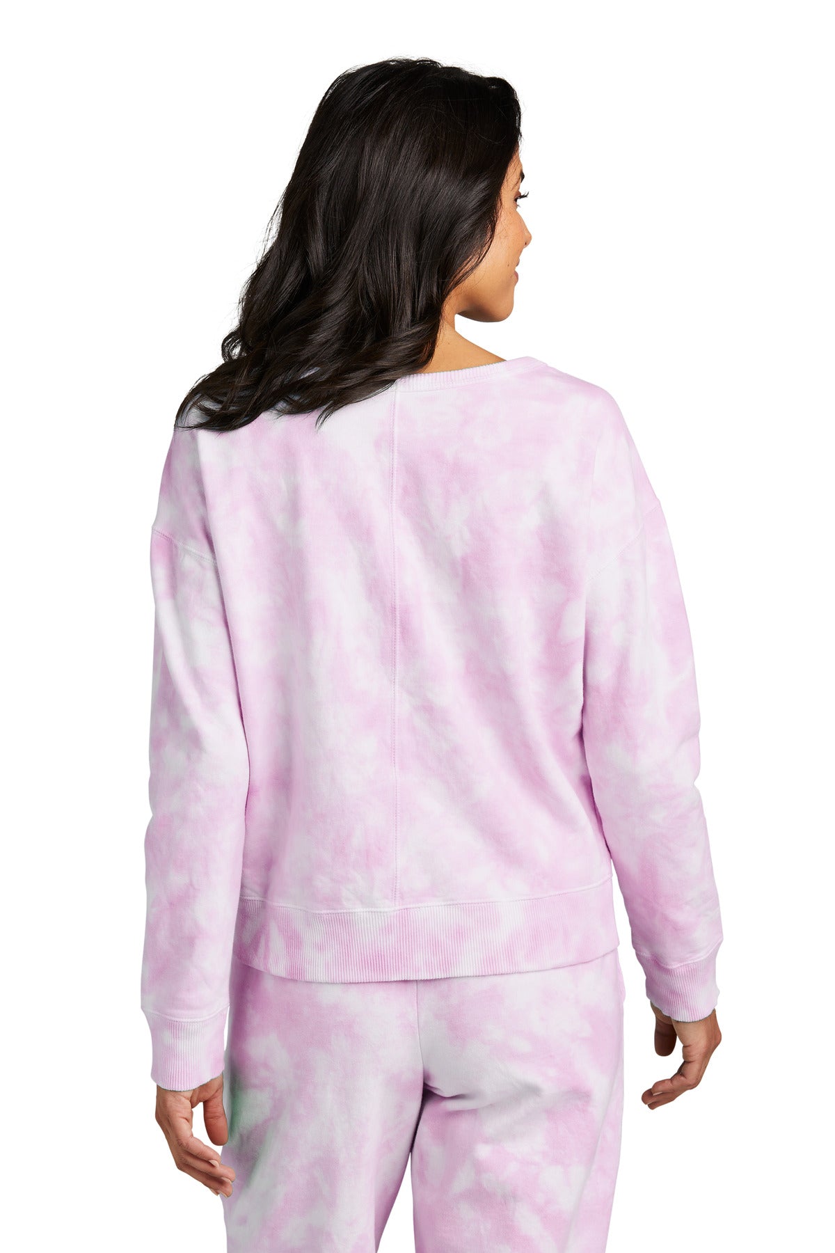 Port & Company® Women's Beach Wash® Cloud Tie-Dye V-Neck Sweatshirt