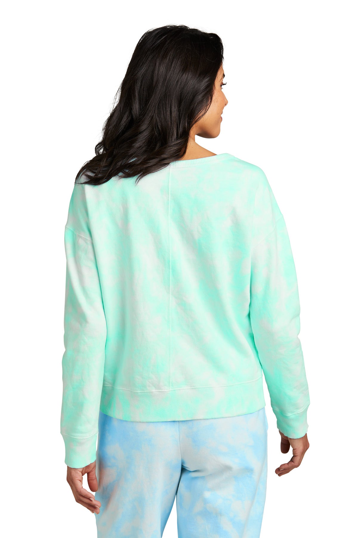 Port & Company® Women's Beach Wash® Cloud Tie-Dye V-Neck Sweatshirt