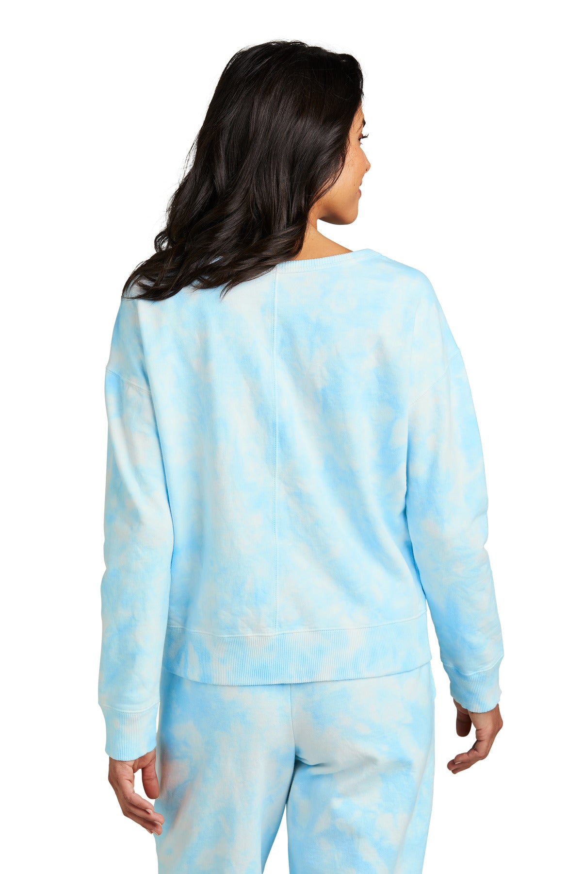 Port & Company® Women's Beach Wash® Cloud Tie-Dye V-Neck Sweatshirt
