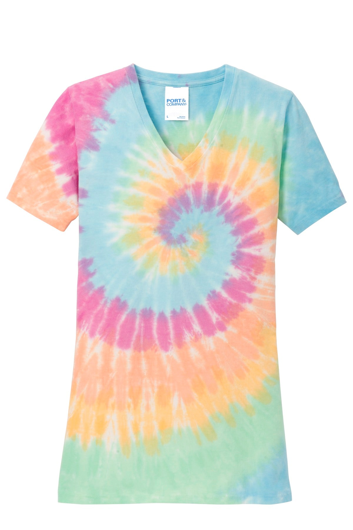 Port & Company® Women's Tie-Dye V-Neck Tee