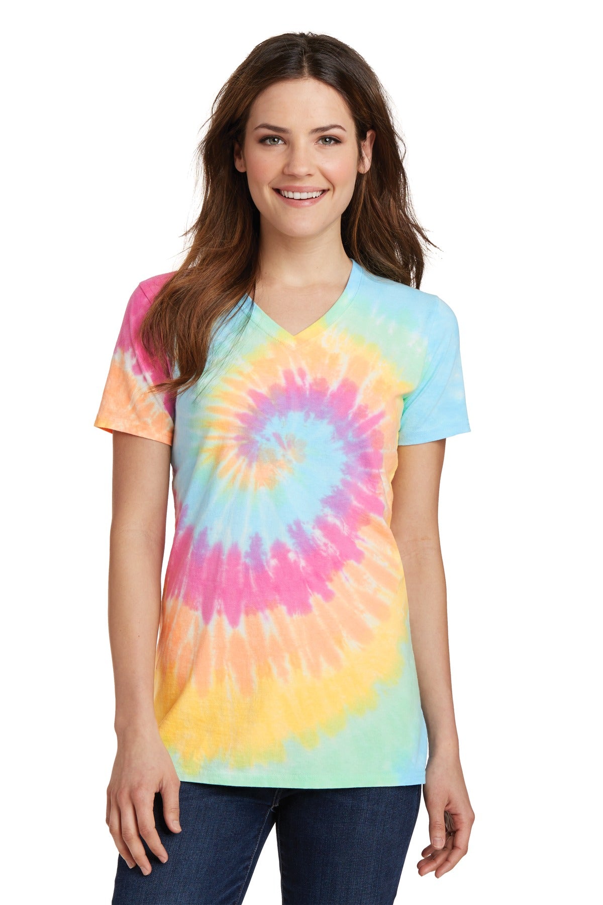 Port & Company® Women's Tie-Dye V-Neck Tee
