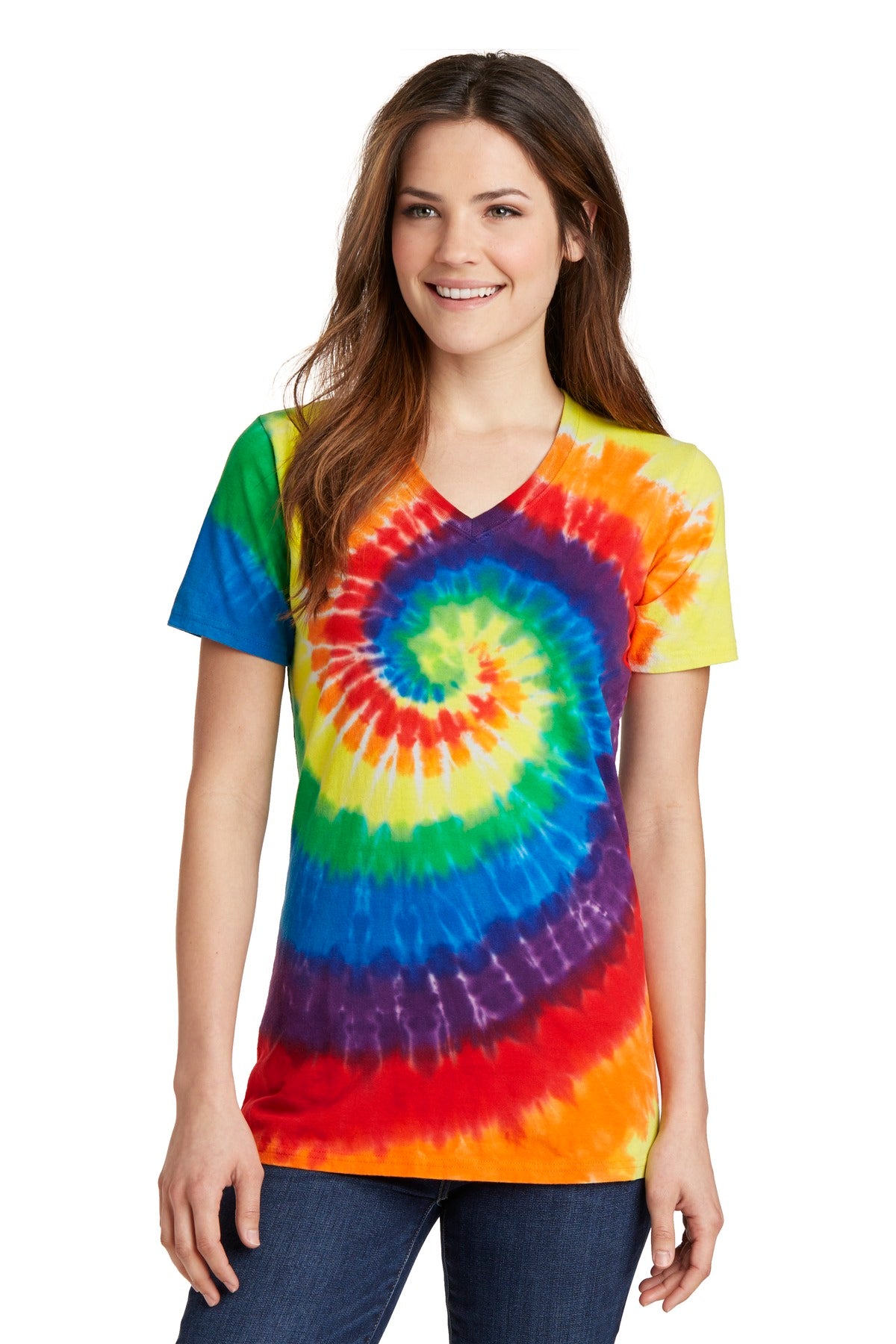 Port & Company® Women's Tie-Dye V-Neck Tee