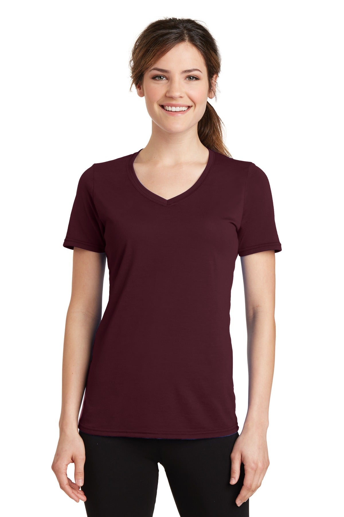 Port & Company® Women's Performance Blend V-Neck Tee