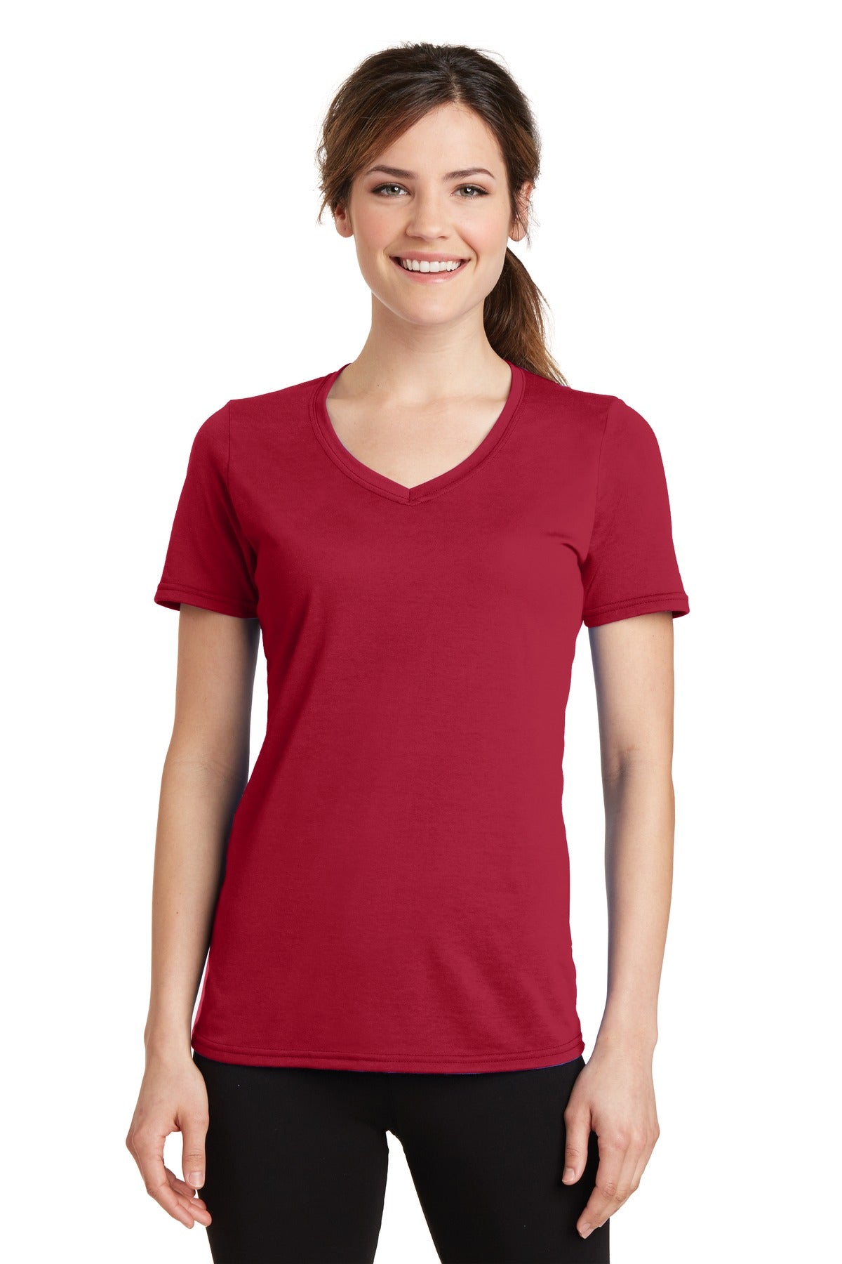Port & Company® Women's Performance Blend V-Neck Tee