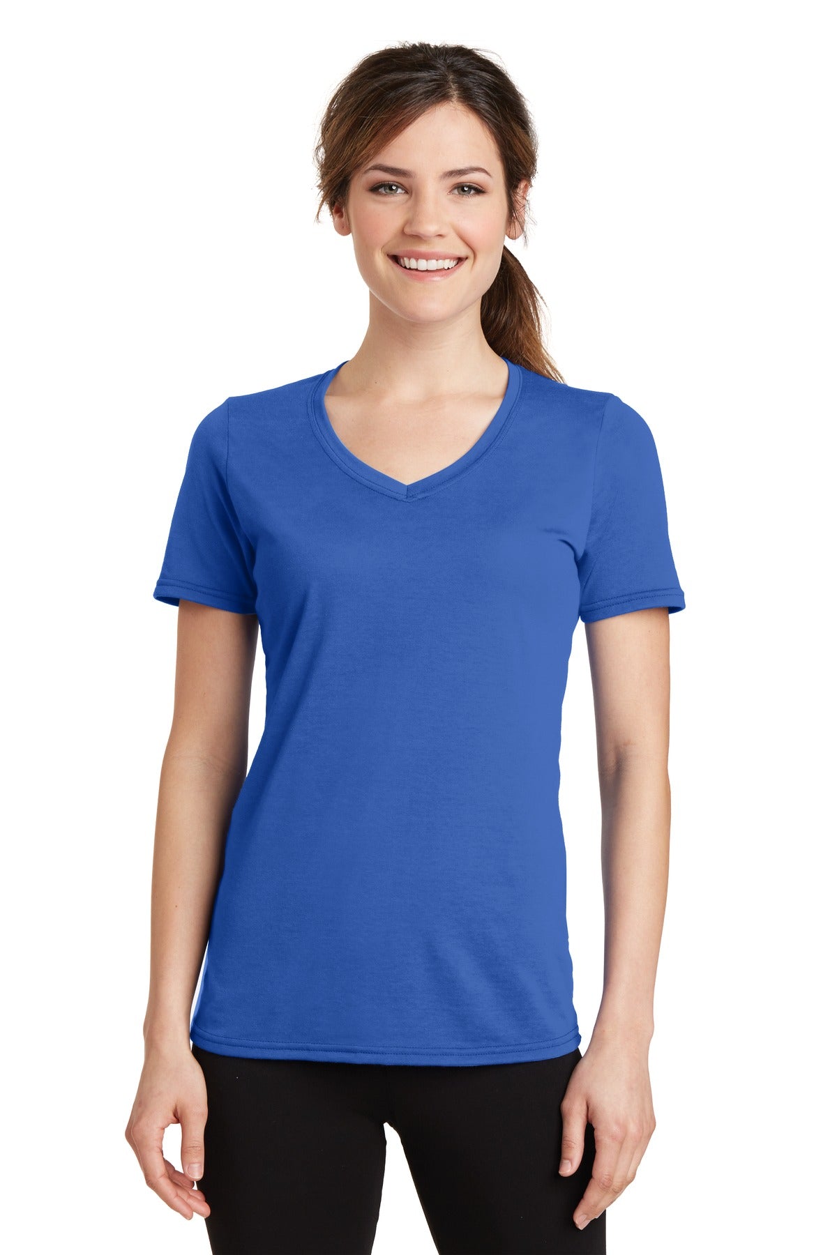 Port & Company® Women's Performance Blend V-Neck Tee